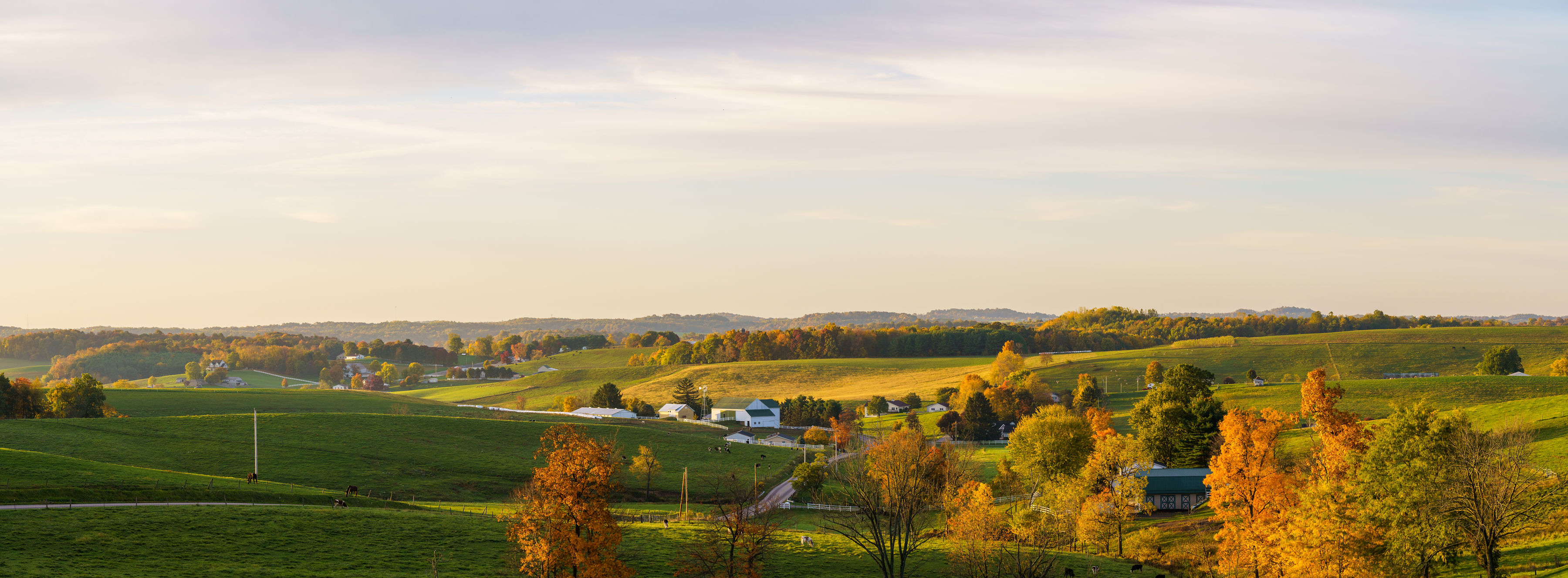 A look out across the rolling hills of Holmes County during autumn A look out across the rolling hills of Holmes County during autumn