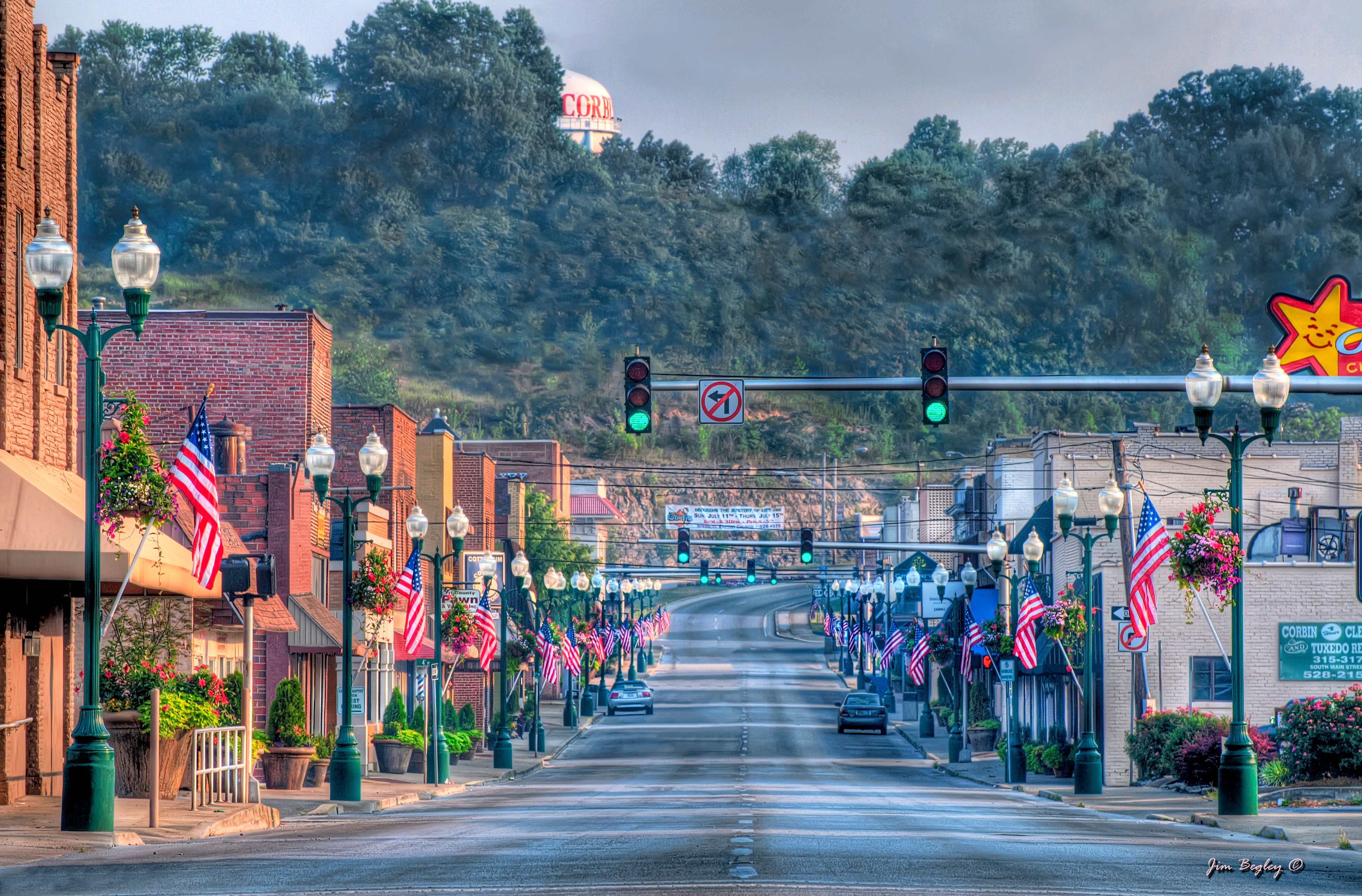 Downtown Lights Flags Flowers Downtown Lights Flags Flowers