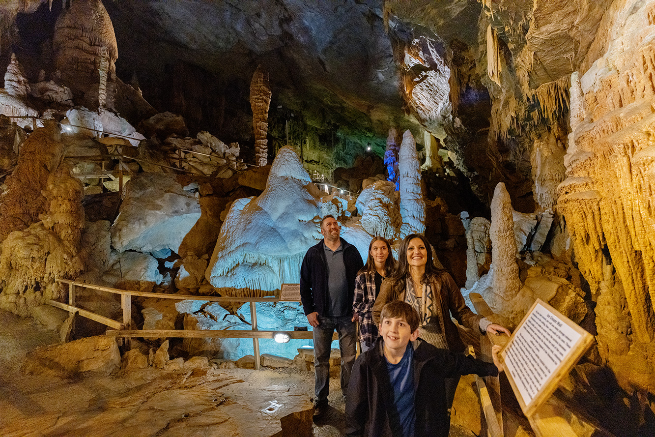 Family at Lost World Caverns in Lewisburg, West Virginia (photo courtesy of Greenbrier County CVB) Family at Lost World Caverns in Lewisburg, West Virginia (photo courtesy of Greenbrier County CVB)