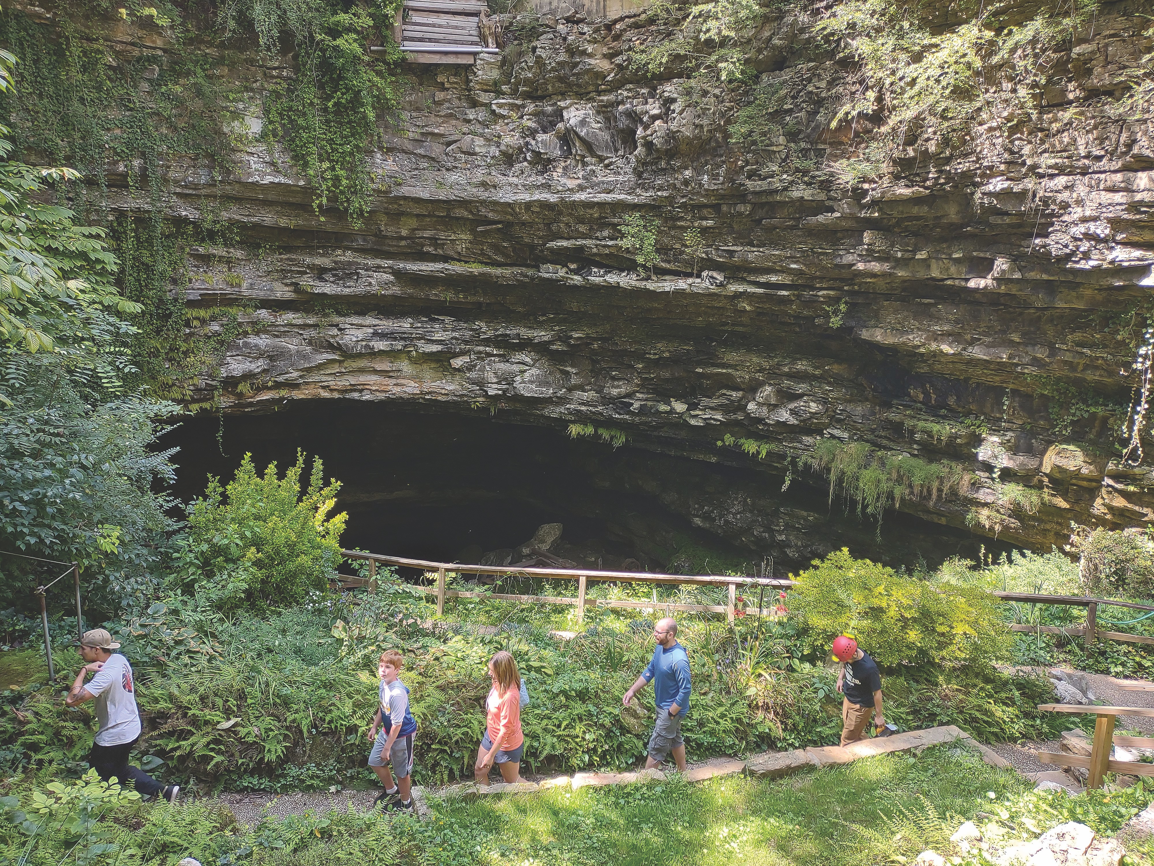 People walking out of Hidden River Cave entrance in Horse Cave, Kentucky (photo courtesy of Hidden River Cave) People walking out of Hidden River Cave entrance in Horse Cave, Kentucky (photo courtesy of Hidden River Cave)